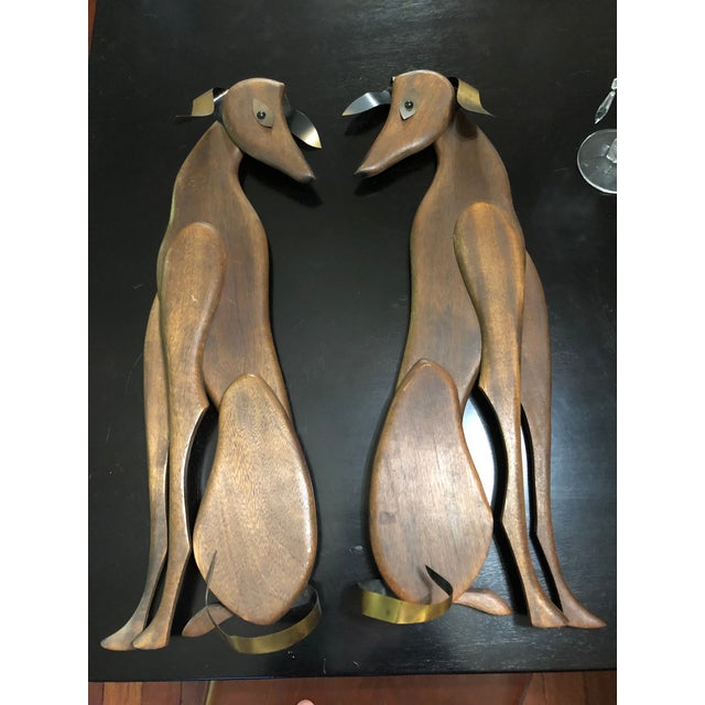 Mid Century Modern Dog Wall Sculptures a Pair Chairish