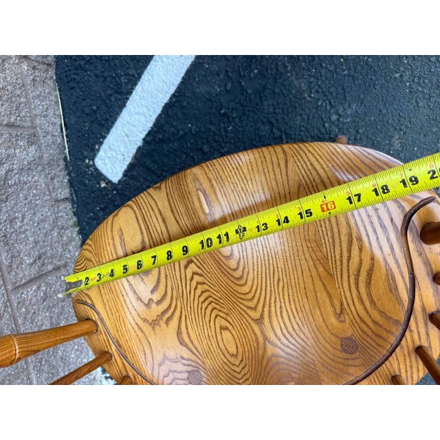 Late 20th Century Bent Brothers Colonial Style Bow Back Windsor Oak Wood Dining Chairs For Sale In Washington DC - Image 6 of 16