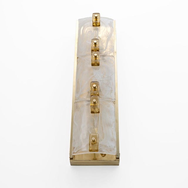 Modern Sconces in Brass and Milk White Murano Glass and Amber Glass, 2000, Set of 2 For Sale - Image 10 of 14