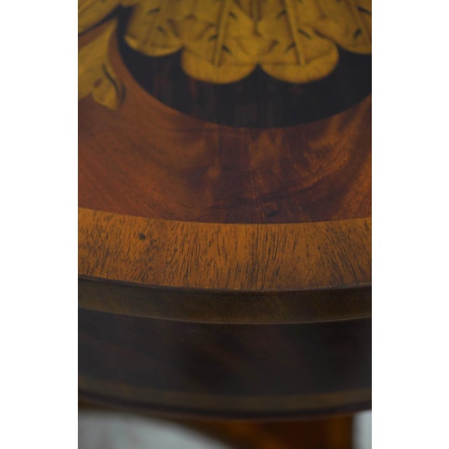 Wood Maitland Smith Inlaid Floral Occasional Lamp Table For Sale - Image 7 of 18