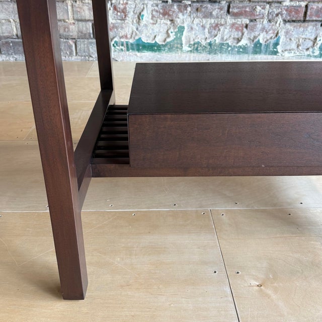 Mid-Century Modern Refinished Dunbar Side Lamp Table With Drawer For Sale - Image 11 of 12