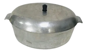 1930s Art Deco Oval Roaster Cast Aluminium
