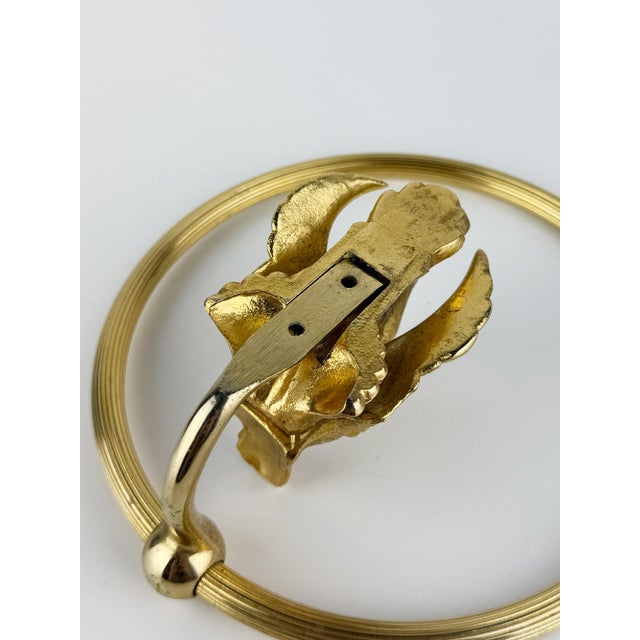 Hollywood Regency French Gold Tone Swan Bathroom Set, Bathroom Towel Ring, Towel Rail, and Wall Hook, 1970s, Set of 3 For Sale - Image 15 of 18