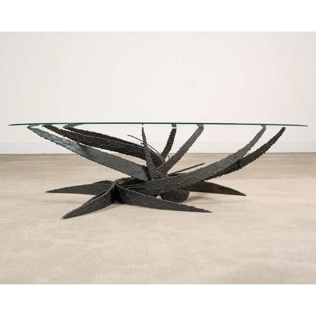 Mid 20th Century Silas Seandel Brutalist Iron Torch Cut Cocktail Table For Sale - Image 5 of 18