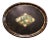 19th Century French Napoleon III Oval Tole Tray With Hand Painted Medallion For Sale