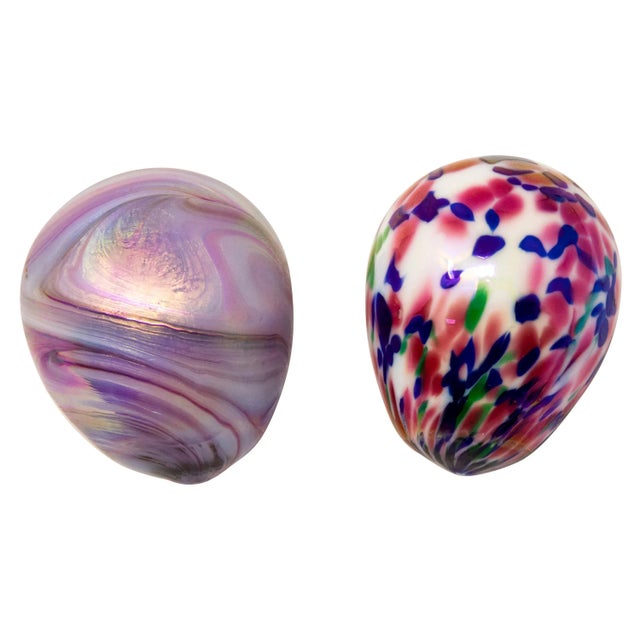 Mid 20th Century Art Glass Eggs- Set of 2 For Sale - Image 13 of 13