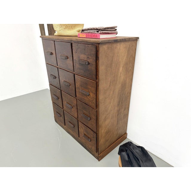Antique 12-Drawer Pine Workshop Cabinet, 1900s For Sale - Image 14 of 18