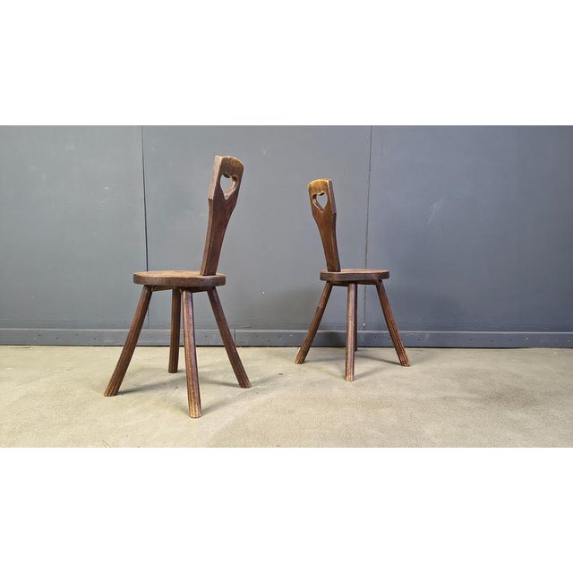 Vintage Brutalist Heart-Shaped Chairs, 1960s, Set of 4 For Sale - Image 4 of 15