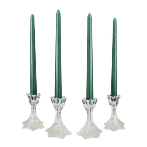 Vintage Faceted Crystal Candleholders, 1970s - Set of 4