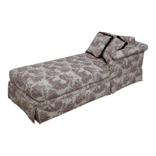 Quality Toile Upholstered Chaise Lounge For Sale