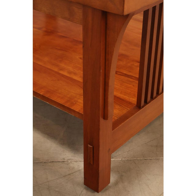Stickley Mission Collection Glass Top Cherry Cocktail Table For Sale - Image 10 of 18