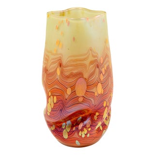 Cytisus May Green with Red Vase by Johann Loetz Witwe, 1904 For Sale