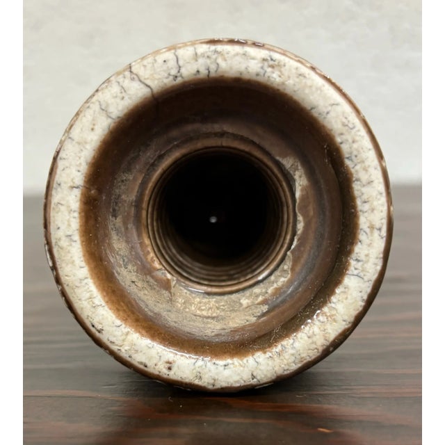 Antique Light Brown Mushroom Cap Glazed Ceramic Insulator For Sale - Image 4 of 6