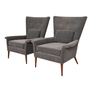 Paul McCobb Planner Group Mid-Century Modern Upholstered Lounge Chairs, Pair For Sale