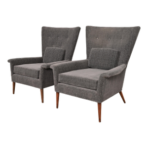 Paul McCobb Planner Group Mid-Century Modern Upholstered Lounge Chairs, Pair