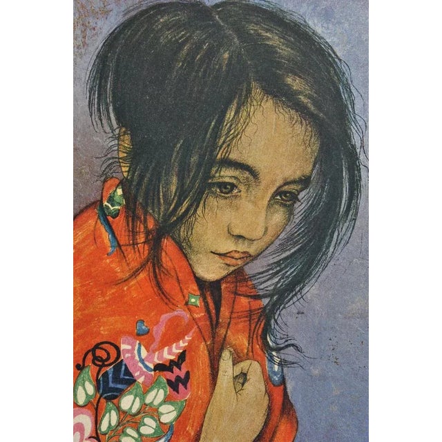 Walter Sauer, Little Girl with a Headscarf, Signed Engraving For Sale - Image 4 of 7