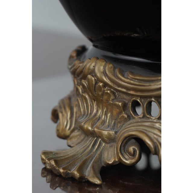 French French Style Bronze & Porcelain Center Bowl For Sale - Image 3 of 11