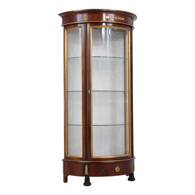 Mobili Colombo Mahogany Neoclassical Vitrine Display Cabinet For Sale