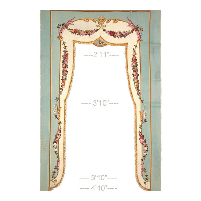 This distinguished Aubusson tapestry represents the pinnacle of French textile artistry, measuring 6'10" x 10'. Woven from...