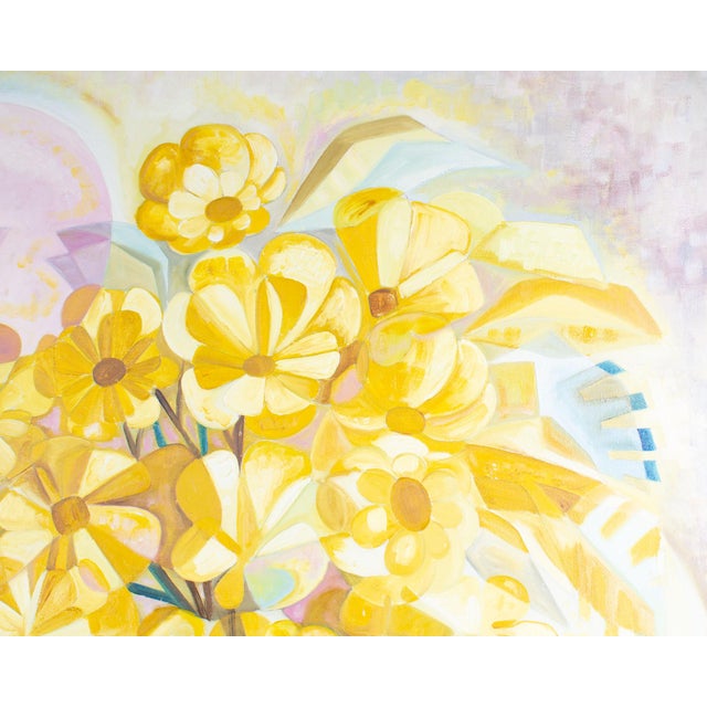 Mexican Abstract Oil on Canvas Floral Still Life Painting by Alejandro Camarena For Sale - Image 3 of 9