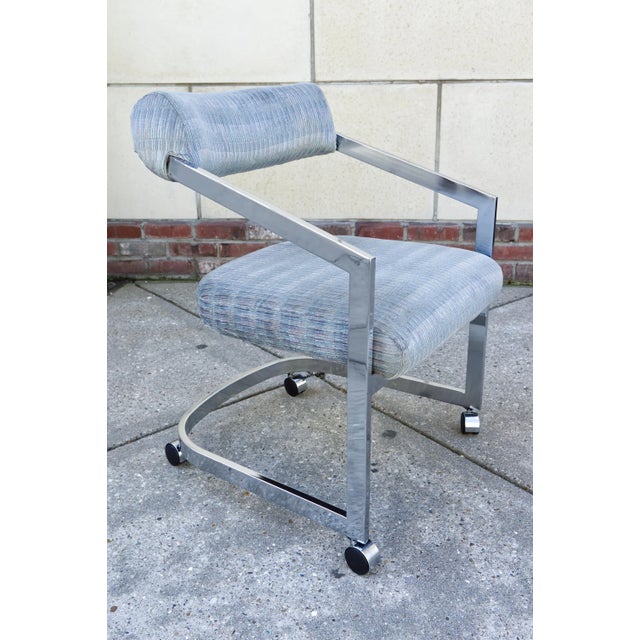 Metal 1980s Chrome Chairs Attributed to Milo Baughman for Design Institute of America 'Dia' a Pair For Sale - Image 7 of 8
