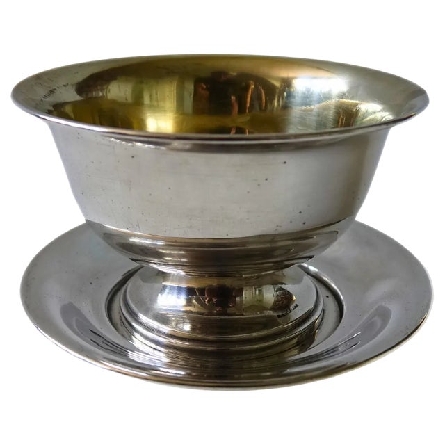 Silver Plated Sauce Bowl on Plate, Sweden, 1900s For Sale