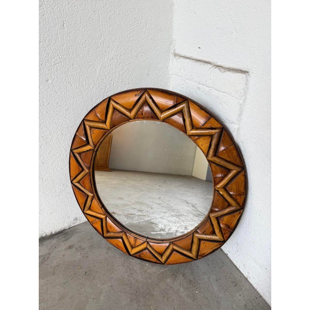 Round Rattan Mirror, 1980 For Sale - Image 18 of 18
