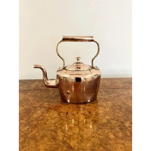 Small Antique George III Copper Kettle, 1800s For Sale - Image 3 of 6