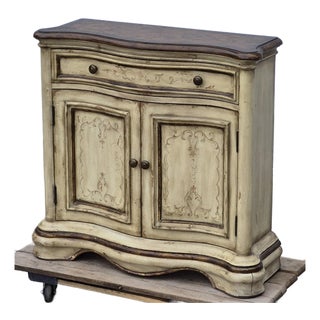 Late 20th Century Hooker Seven Seas Attributed French Country Small Cabinet Petite Sideboard Server Console Paint Decorated For Sale