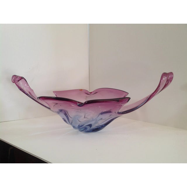 Large, heavy glass coin tray, Murano, Italy.