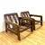 1970s Vintage Armchairs in Wooden Frame, 1970s, Set of 2 For Sale - Image 5 of 10