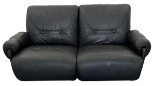 Modular Leather Black Sofa, 1960s