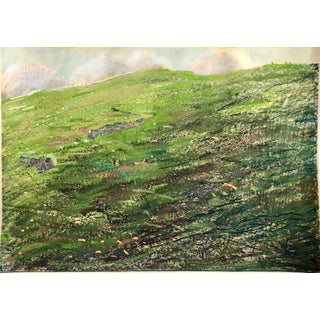 Dennis Leon, Large Abstract Landscape Pastel Drawing Painting San Francisco Artist, Megan #6, 1981 For Sale