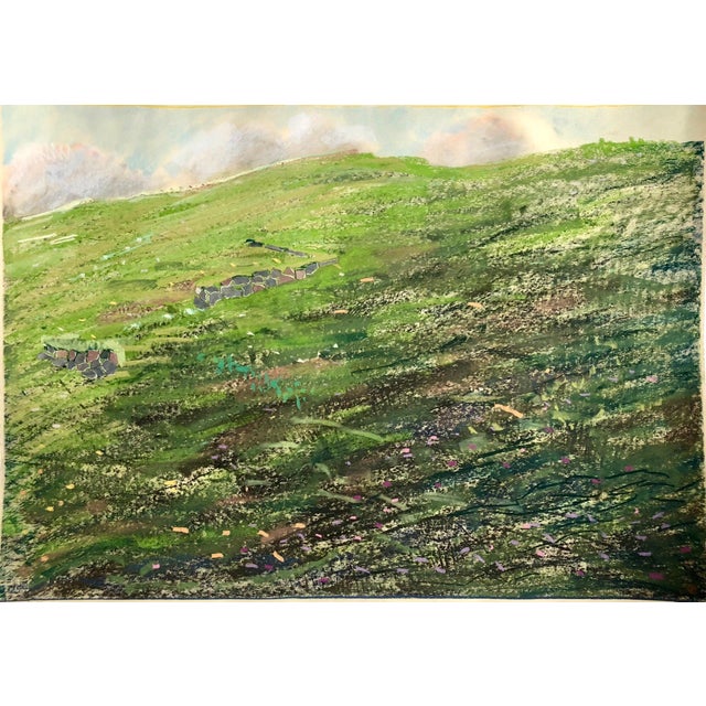 Dennis Leon, Large Abstract Landscape Pastel Drawing Painting San Francisco Artist, Megan #6, 1981 For Sale