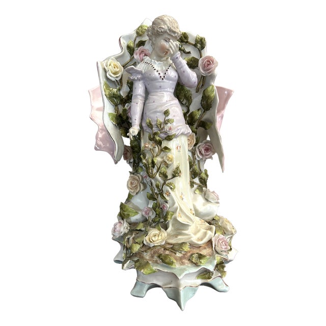 Large Art Nouveau Vase in German Slip For Sale