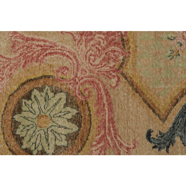 Rug & Kilim’s Contemporary Rug With Floral Patterns in Green Blue and Pink For Sale In New York - Image 6 of 7