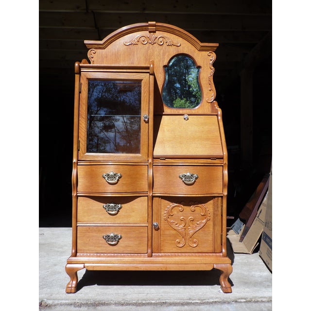 Lexington Victorian Sampler Oak Side by Side Secretary Desk