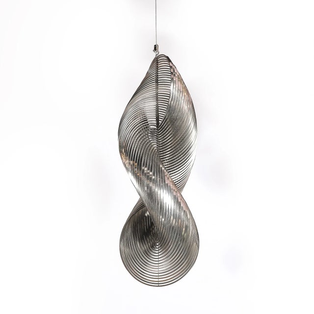 Mid-Century Spiral Stainless Steel Hanging Sculpture 1/100 Signed Erwin Hauer For Sale - Image 18 of 18