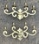 1970s French Fleur-de-lis Pair of Wall Scone Mounted Brass 4-Arm Candle Holders Good vintage condition. Matching pair of...