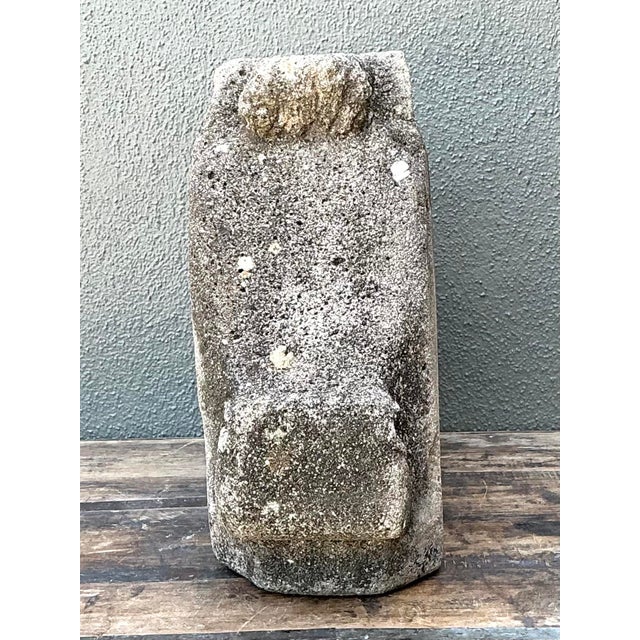 This monumental vintage horse head sculpture is a striking example of mid-century garden art, offering a bold...