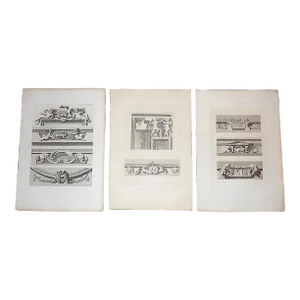 Antique 19th C. Palais De Fontainebleau Architectural Details - Set of 3
