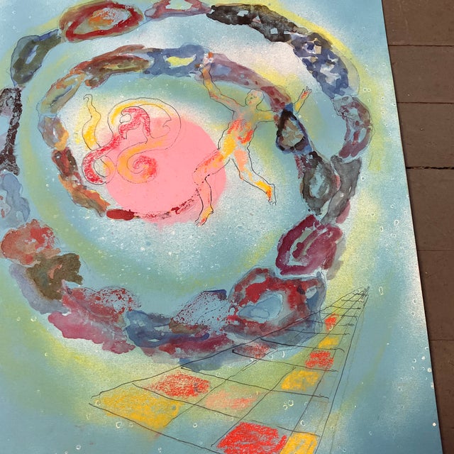 Original 18 x 24 painting on paper signed bottom right unframed