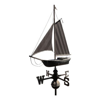 20th Century Three-Dimensional Copper Weathervane with Sailing Boat For Sale
