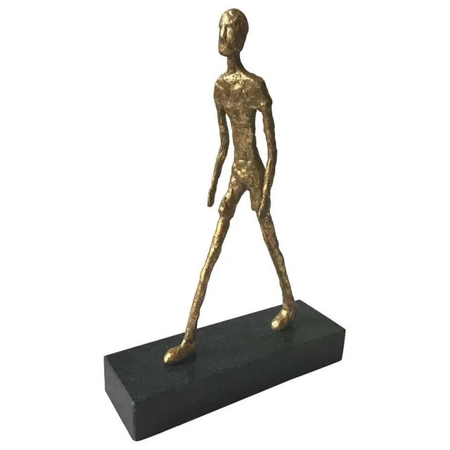 Contemporary Modern Gilt Iron Sculpture of Man For Sale - Image 11 of 11