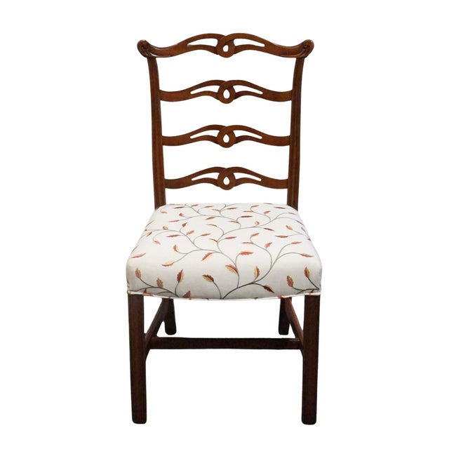 Traditional Vintage Antique Solid Mahogany Traditional Duncan Phyfe Style Ladderback Dining Side Chair For Sale - Image 3 of 9