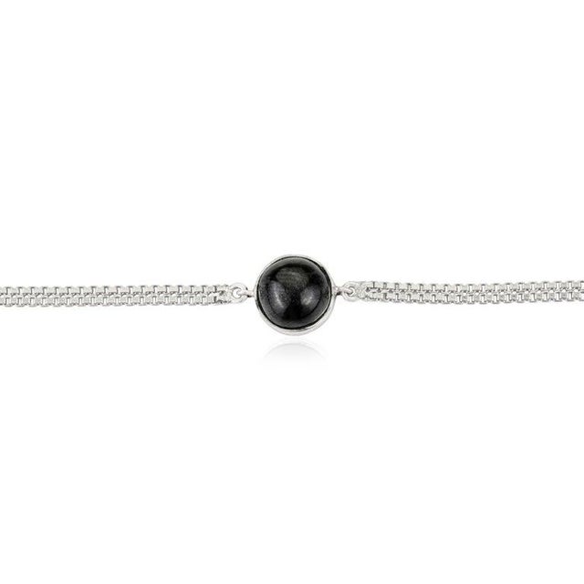 Not Yet Made - Made To Order Boho 4.9 Carats Round Cut Black Star Unisex Chain Bracelet in 925 Silver For Sale - Image 5 of 15