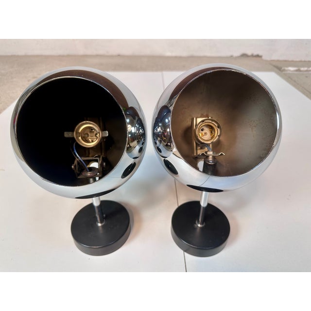 1970s Chrome-Plated Eyeball Spotlights from Staff Leuchten, Germany, 1970s, Set of 2 For Sale - Image 5 of 13