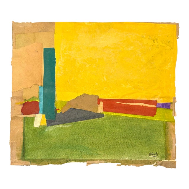 Barbara Beck 1965 Paper and Paint Collage For Sale