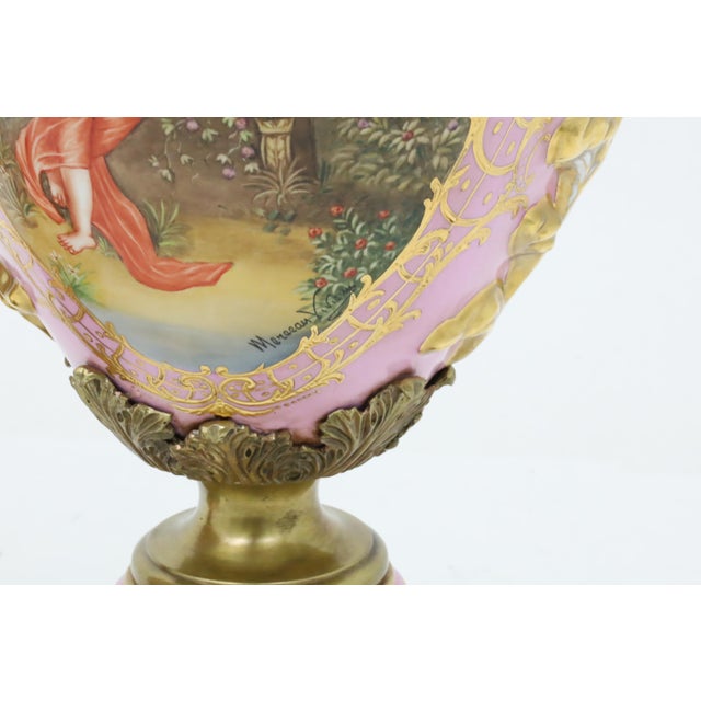 Impressive 19th Century French Sèvres Style Ormolu Mounted Porcelain Covered Urn For Sale In New York - Image 6 of 14