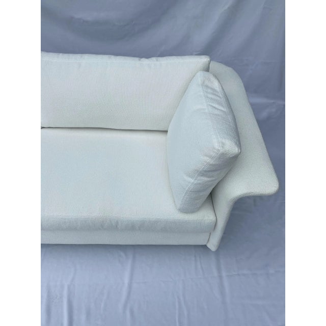 Textile Reupholstered Vintage White Sofa For Sale - Image 7 of 13